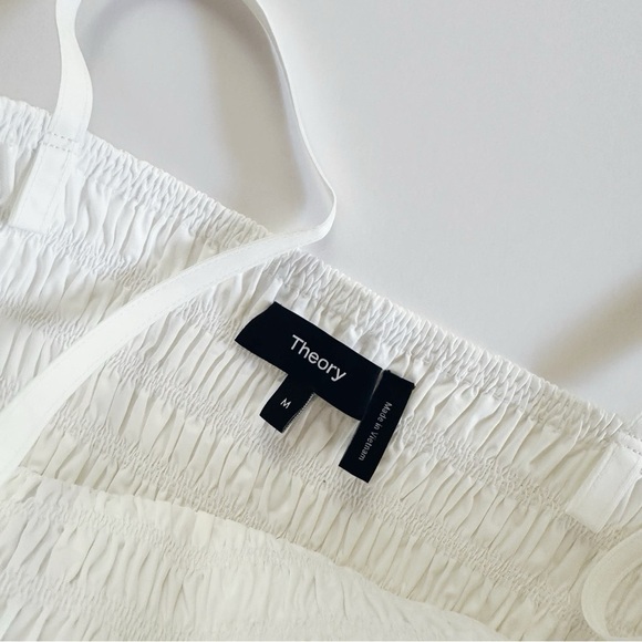 Theory City Smocked Stretch Poplin Midi Sundress MEDIUM - Picture 8 of 11